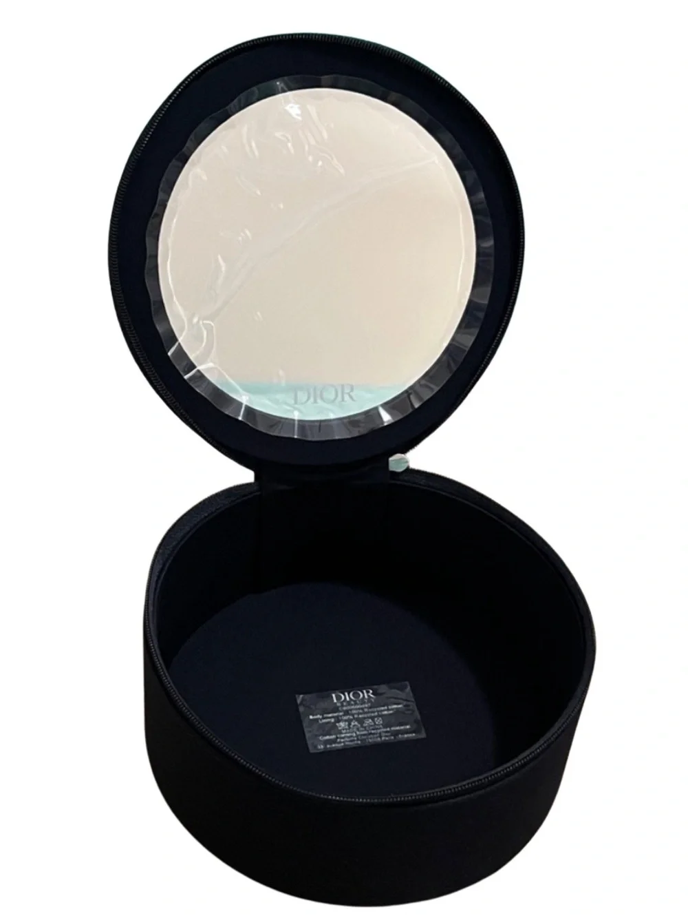 Dior Black Round Vanity Case w/ Mirror Brand New in Dior Box